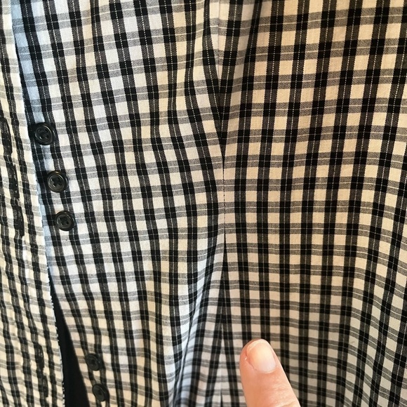 Buffalo black & white check Shirt Signature Larry Levine Long Sleeve Women's M - Picture 5 of 14